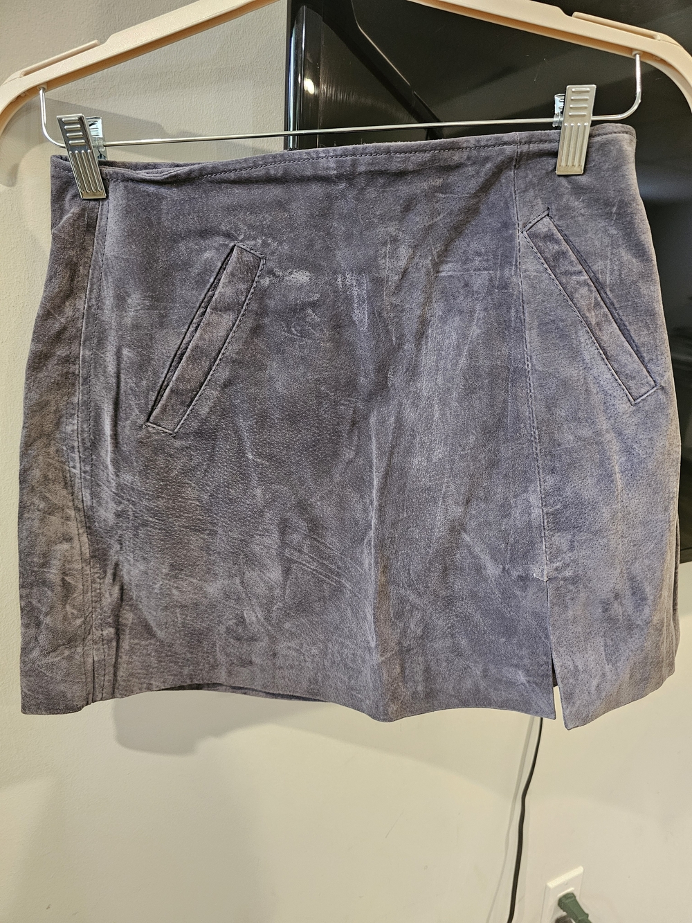Suede Mini Skirt in Slate Gray — Classic Women's Mini